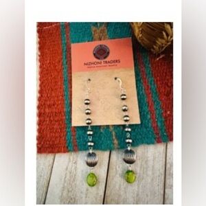 Nizhoni Traders Sterling Silver and Sonoran Gold Beaded Earrings Navajo